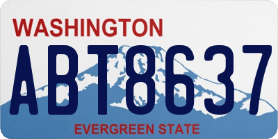 WA license plate ABT8637
