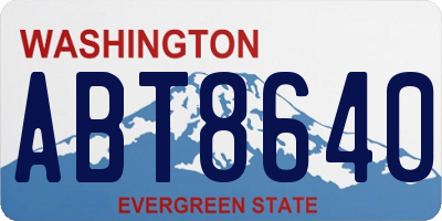 WA license plate ABT8640