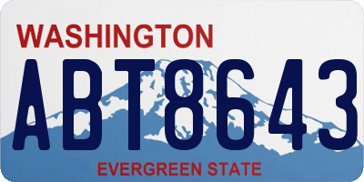 WA license plate ABT8643