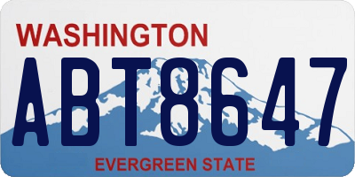 WA license plate ABT8647