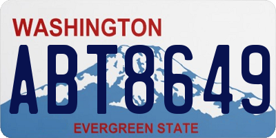 WA license plate ABT8649