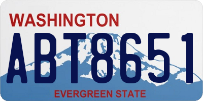 WA license plate ABT8651