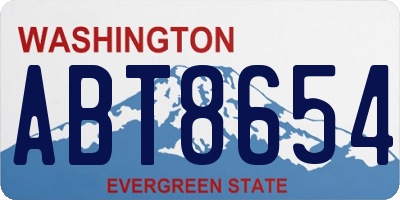 WA license plate ABT8654