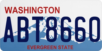 WA license plate ABT8660