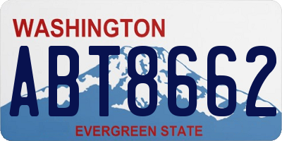 WA license plate ABT8662