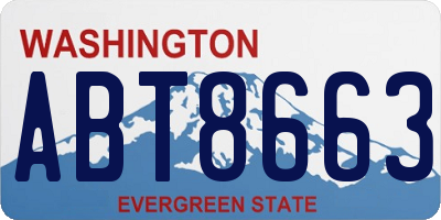 WA license plate ABT8663