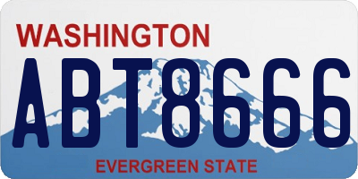 WA license plate ABT8666