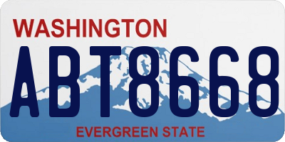 WA license plate ABT8668