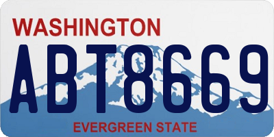 WA license plate ABT8669
