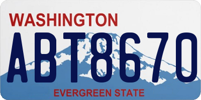 WA license plate ABT8670