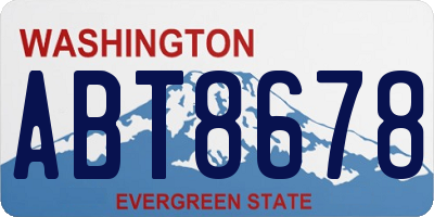 WA license plate ABT8678