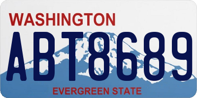 WA license plate ABT8689