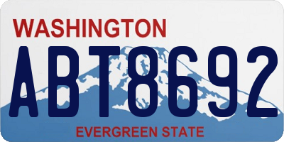 WA license plate ABT8692
