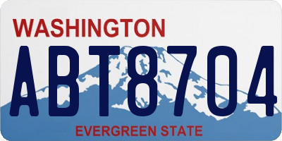 WA license plate ABT8704