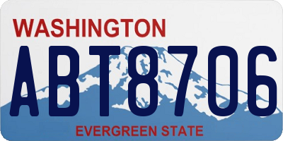 WA license plate ABT8706