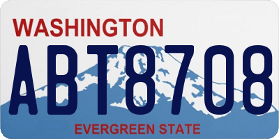 WA license plate ABT8708