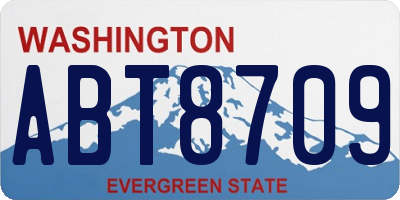 WA license plate ABT8709