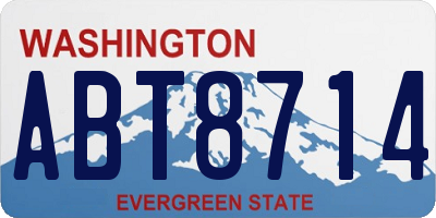 WA license plate ABT8714