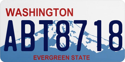WA license plate ABT8718