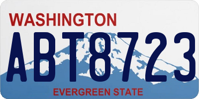 WA license plate ABT8723