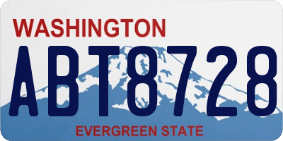 WA license plate ABT8728