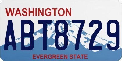 WA license plate ABT8729