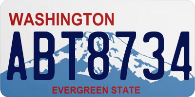 WA license plate ABT8734