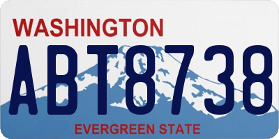 WA license plate ABT8738