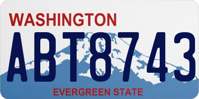 WA license plate ABT8743