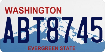 WA license plate ABT8745