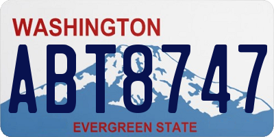 WA license plate ABT8747