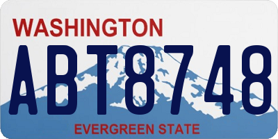 WA license plate ABT8748