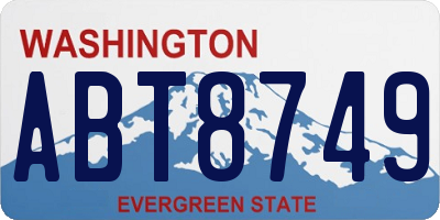 WA license plate ABT8749