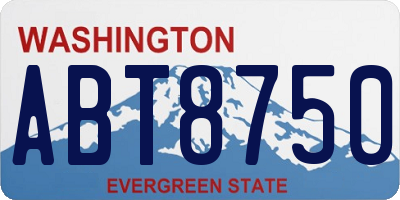 WA license plate ABT8750
