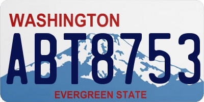 WA license plate ABT8753