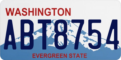 WA license plate ABT8754
