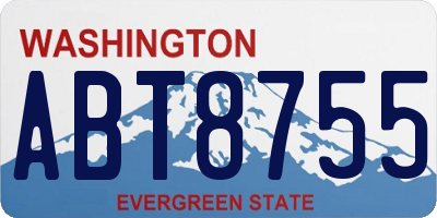 WA license plate ABT8755
