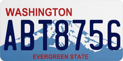 WA license plate ABT8756