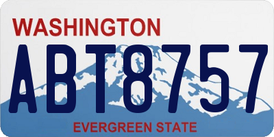 WA license plate ABT8757