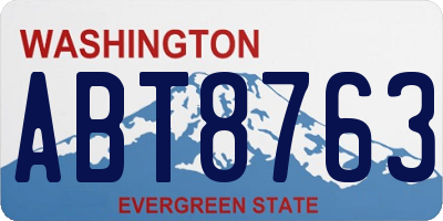 WA license plate ABT8763