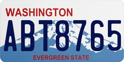 WA license plate ABT8765