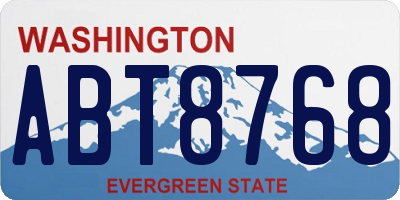 WA license plate ABT8768