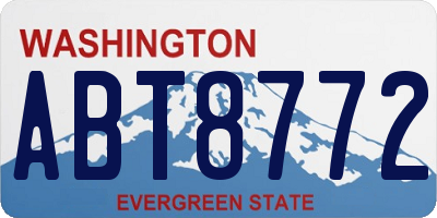 WA license plate ABT8772