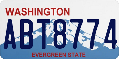 WA license plate ABT8774