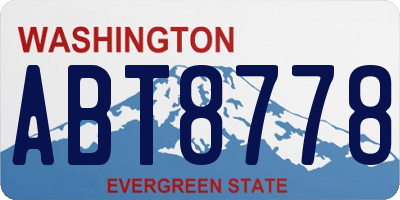 WA license plate ABT8778