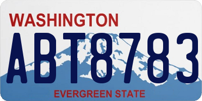 WA license plate ABT8783
