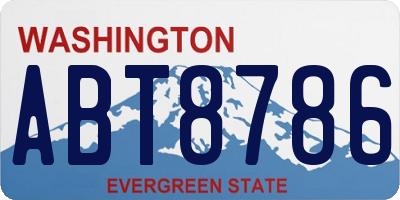 WA license plate ABT8786