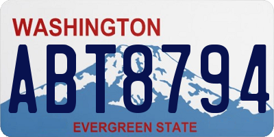 WA license plate ABT8794
