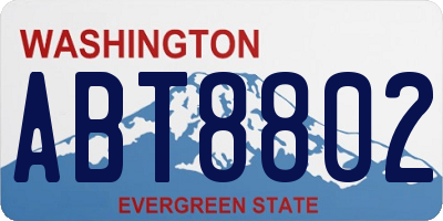WA license plate ABT8802