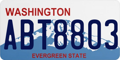 WA license plate ABT8803